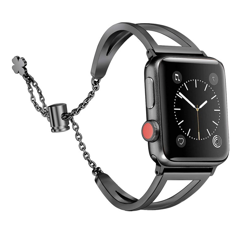 Secbolt Stainless Steel Bands Compatible with Apple Watch Band 38mm 40mm 41mm 42mm iWatch Series 11/10/9/SE/8/7/6/5/4/3/2/1, Dressy Metal Bangle Bracelet Women, Rose Gold - Image 1